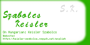 szabolcs keisler business card